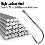 Dr.Fish 100 Pack Baitholder Fishing Hooks, Freshwater Fishing Straight Shank Worm Hooks Walleye Rig Bass Crappie Panfish Bluegill #10