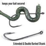 Dr.Fish 100 Pack Baitholder Fishing Hooks, Freshwater Fishing Straight Shank Worm Hooks Walleye Rig Bass Crappie Panfish Bluegill #10