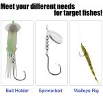 Dr.Fish 100 Pack Octopus Circle Hooks, Saltwater & Freshwater Fishing Hooks, #8-#10/0, Offset, Catfish, Tuna, Striper, Snapper, Bass Fishing #2