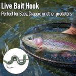 Dr.Fish 100 Pack Baitholder Fishing Hooks, Freshwater Fishing Straight Shank Worm Hooks Walleye Rig Bass Crappie Panfish Bluegill #10