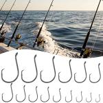 Dr.Fish 100 Pack Octopus Circle Hooks, Saltwater & Freshwater Fishing Hooks, #8-#10/0, Offset, Catfish, Tuna, Striper, Snapper, Bass Fishing #2