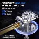 Sougayilang Gear Ratio Fishing Reel, Aluminum Spinning Reel, 3+1BB High Strength Design, 5.0:1/4.7:6 Ultra-Smooth, with Free Balance Bar,5000series