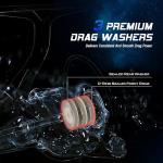 Sougayilang Gear Ratio Fishing Reel, Aluminum Spinning Reel, 3+1BB High Strength Design, 5.0:1/4.7:6 Ultra-Smooth, with Free Balance Bar,5000series