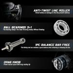 Sougayilang Gear Ratio Fishing Reel, Aluminum Spinning Reel, 3+1BB High Strength Design, 5.0:1/4.7:6 Ultra-Smooth, with Free Balance Bar,5000series