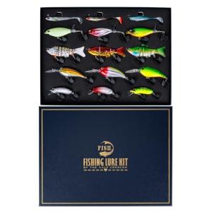 HALF CRESCEN Fishing Lures Kit for Diving Bass/Trout/Pike with Lifelike Action, Fishing Gear Set for 2025 Xmas(Gift Box 2)
