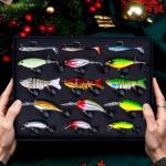 HALF CRESCEN Fishing Lures Kit for Diving Bass/Trout/Pike with Lifelike Action, Fishing Gear Set for 2025 Xmas(Gift Box 2)