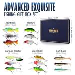 HALF CRESCEN Fishing Lures Kit for Diving Bass/Trout/Pike with Lifelike Action, Fishing Gear Set for 2025 Xmas(Gift Box 2)