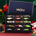 HALF CRESCEN Fishing Lures Kit for Diving Bass/Trout/Pike with Lifelike Action, Fishing Gear Set for 2025 Xmas(Gift Box 2)
