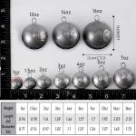 Dr.Fish 5 Pack Cannonball Sinkers Saltwater Lead Fishing Weights Round Ball Sinkers Trolling Downrigger Weights Bottom 1oz