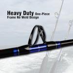 Fiblink 1-Piece/ 2-Piece Saltwater Offshore Trolling Rod Big Game Rod Conventional Boat Fishing Pole (2-Piece, 6' - 30-50lbs)