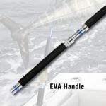 Fiblink 1-Piece/ 2-Piece Saltwater Offshore Trolling Rod Big Game Rod Conventional Boat Fishing Pole (2-Piece, 6' - 30-50lbs)