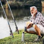 Nicunom 2 Pack Fishing Rod Holders - 360 Degree Adjustable Fishing Pole Rack Stand for Bank, Beach, Ground - Gifts for Men