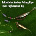 Alwonder 100-Pack EWG Hooks Bass Fishing Worm Hooks Kit Freshwater Saltwater, Wide Gap 2X Strong Soft Plastic Bait Carolina Texas Rig Hook #1 1/0 2/0 3/0 4/0 Red High Carbon Steel