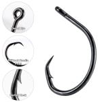 Dr.Fish 30 Pack Circle Hooks 3X Strong in-Line for Saltwater & Freshwater, Live Bait Non-Offset Fishing Hooks for Striper, Catfish, Mackerel, Bass, Tuna 2/0