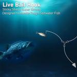 Dr.Fish 30 Pack Circle Hooks 3X Strong in-Line for Saltwater & Freshwater, Live Bait Non-Offset Fishing Hooks for Striper, Catfish, Mackerel, Bass, Tuna 2/0