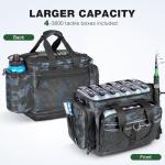 Ghosthorn Fishing Tackle Box, Waterproof 3600 and 3700 Tackle Trays, Plastic Tackle Box Organizer with Removable Dividers Storage Lure Box for Lures 1 and 4 Pack (Fishing Tackle Bags)