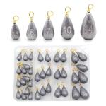 36pcs Fishing Sinkers Kit, Drop Shot & Casting Weights for Bass and Catfish, Saltwater Freshwater Fishing Tackle