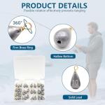 36pcs Fishing Sinkers Kit, Drop Shot & Casting Weights for Bass and Catfish, Saltwater Freshwater Fishing Tackle