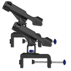 ZENFUN 2 Pack Fishing Boat Rods Holder, 360 Degree Rotation Adjustable Fishing Rods Racks, Large Clamp Opening Folding Rod Holder for Canoe, Kayaks, Easy Installation, Bonus Screws