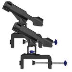 ZENFUN 2 Pack Fishing Boat Rods Holder, 360 Degree Rotation Adjustable Fishing Rods Racks, Large Clamp Opening Folding Rod Holder for Canoe, Kayaks, Easy Installation, Bonus Screws