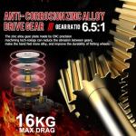 Sougayilang Baitcaster Fishing Reel, 400 Size with 35lbs Max Drag 6.3:1 Gear Ratio, Low Profile Casting Reel for Musky- Right Handed