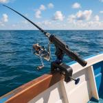 ZENFUN 2 Pack Fishing Boat Rods Holder, 360 Degree Rotation Adjustable Fishing Rods Racks, Large Clamp Opening Folding Rod Holder for Canoe, Kayaks, Easy Installation, Bonus Screws