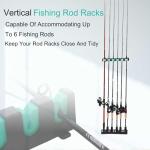 Fishing Rod Rack Holders Wall-Mounted Fishing Pole Holder & Rack, Fishing Pole Holders for Garage & Boat 6-Rod Storage Racks(Vertical Green, 1 Pair)