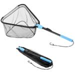 Calamus Triangle Fishing Net, Foldable, Lightweight & Strong Landing Net with Non-Slip Elastomer Handle, Built-in Elastic Lanyard and Belt Clip, Fishing Gear - Gift for Men