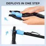 Calamus Triangle Fishing Net, Foldable, Lightweight & Strong Landing Net with Non-Slip Elastomer Handle, Built-in Elastic Lanyard and Belt Clip, Fishing Gear - Gift for Men