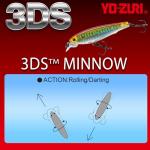 Yo-Zuri F1157 HBS 3DS Minnow Suspending Lure, 4-Inch, Holographic Black Silver