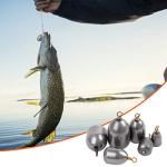 Fishing Weights Sinkers Assortment, Iron Fishing Sinkers and Weights Bass Casting Weight Sinkers Bell Sinkers with Ring Teardrop Weights for Saltwater Freshwater Steelhead Fishing (20pcs)