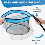 FLISSA Floating Fishing Net, Folding Fish Net for Portablity and Storage, Durable Landing Net for Salmon, Catfish, Bass, Trout Fishing, Great for Fly Fishing, Kayak or Boat Fishing
