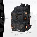 Magikeration Fishing Backpack with Rod Holders,900D Oxford Water-Resistant Fishing Gear,42L Large Storage Tackle Bag for Men