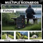 Magikeration Fishing Backpack with Rod Holders,900D Oxford Water-Resistant Fishing Gear,42L Large Storage Tackle Bag for Men