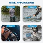 FLISSA Floating Fishing Net, Folding Fish Net for Portablity and Storage, Durable Landing Net for Salmon, Catfish, Bass, Trout Fishing, Great for Fly Fishing, Kayak or Boat Fishing