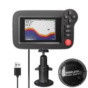 Fish Finders Depth Finders for Boats Wireless Color LCD XF-08 – Smart Portable Sonar Sensor with 164ft Depth Detection, Real-Time Scanning, Temperature Display for Lake, River, Fishing Accessories