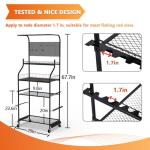 Lezbanz Upgraded Heavy Duty Fishing Rod Rack for Garage, Fishing Pole Holders for 12 Rods with Hooks and Pegboard, Fishing Cart with Reel Rack, Fishing Gear Holder