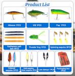 Fishing Lures Kit Fishing Tackle Box with Soft Bait, Crankbaits, Floats, Spoon, Hooks, Weights, Jig Heads for Bass, Trout, Freshwater Saltwater Fishing Lure Gift Set for Men Anglers (154 Pcs)
