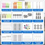 Fishing Lures Kit Fishing Tackle Box with Soft Bait, Crankbaits, Floats, Spoon, Hooks, Weights, Jig Heads for Bass, Trout, Freshwater Saltwater Fishing Lure Gift Set for Men Anglers (154 Pcs)