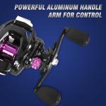 Baitcasting Reel, Baitcasting Fishing Reel, Aviation-Aluminium Spool, Aluminum Star-Shaped Trailer and Handle Arm, Magnetic Brake System, 7.1:1 Gear Ratio, 18+1 Stainless Steel Bearing, Left Hand