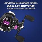 Baitcasting Reel, Baitcasting Fishing Reel, Aviation-Aluminium Spool, Aluminum Star-Shaped Trailer and Handle Arm, Magnetic Brake System, 7.1:1 Gear Ratio, 18+1 Stainless Steel Bearing, Left Hand