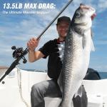 Baitcasting Reel, Baitcasting Fishing Reel, Aviation-Aluminium Spool, Aluminum Star-Shaped Trailer and Handle Arm, Magnetic Brake System, 7.1:1 Gear Ratio, 18+1 Stainless Steel Bearing, Left Hand