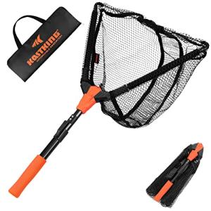 KastKing Pontus Fishing Net, Foldable & Lightweight Landing Net with Built in Length Scale, Strength Aluminum Handle, Fishing Gear and Gift for Men
