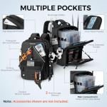 KastKing KarryAll KastMate Fishing Tackle Backpack,Water-Resistant Tackle Bag With 2 Rod Holders,Fishing Gear and Equipment With Large Gear Storage,Black