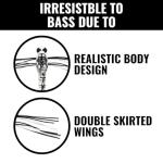 Lunkerhunt Dragonfly Realistic Weedless Fishing Lure