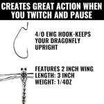 Lunkerhunt Dragonfly Realistic Weedless Fishing Lure