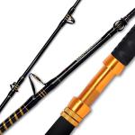 Fiblink Saltwater Fishing Rod 1 Piece Trolling Rod Deep Sea Big Game Conventional Boat Fishing Pole Heavy Duty Spiral Wrapped Rod (6',50-80lb)