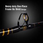 Fiblink Saltwater Fishing Rod 1 Piece Trolling Rod Deep Sea Big Game Conventional Boat Fishing Pole Heavy Duty Spiral Wrapped Rod (6',50-80lb)