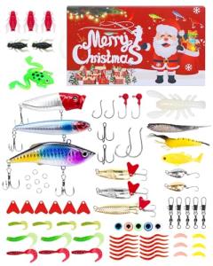 UCEC Fishing, Fishing Lures Kit for Bass, Trout & Salmon, Premium Fishing Gifts for Men, Mystery Tackle Box, Ideal Christmas and Valentine's Day for Men & Boyfriend,75PCS