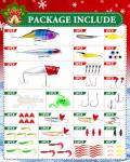 UCEC Fishing, Fishing Lures Kit for Bass, Trout & Salmon, Premium Fishing Gifts for Men, Mystery Tackle Box, Ideal Christmas and Valentine's Day for Men & Boyfriend,75PCS